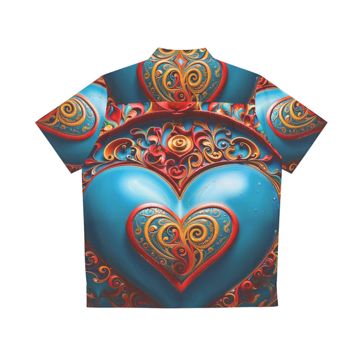 Ornate Heart Mandala - Men's Hawaiian Shirt - All Over Prints - g(0D·IO) - S - Black -