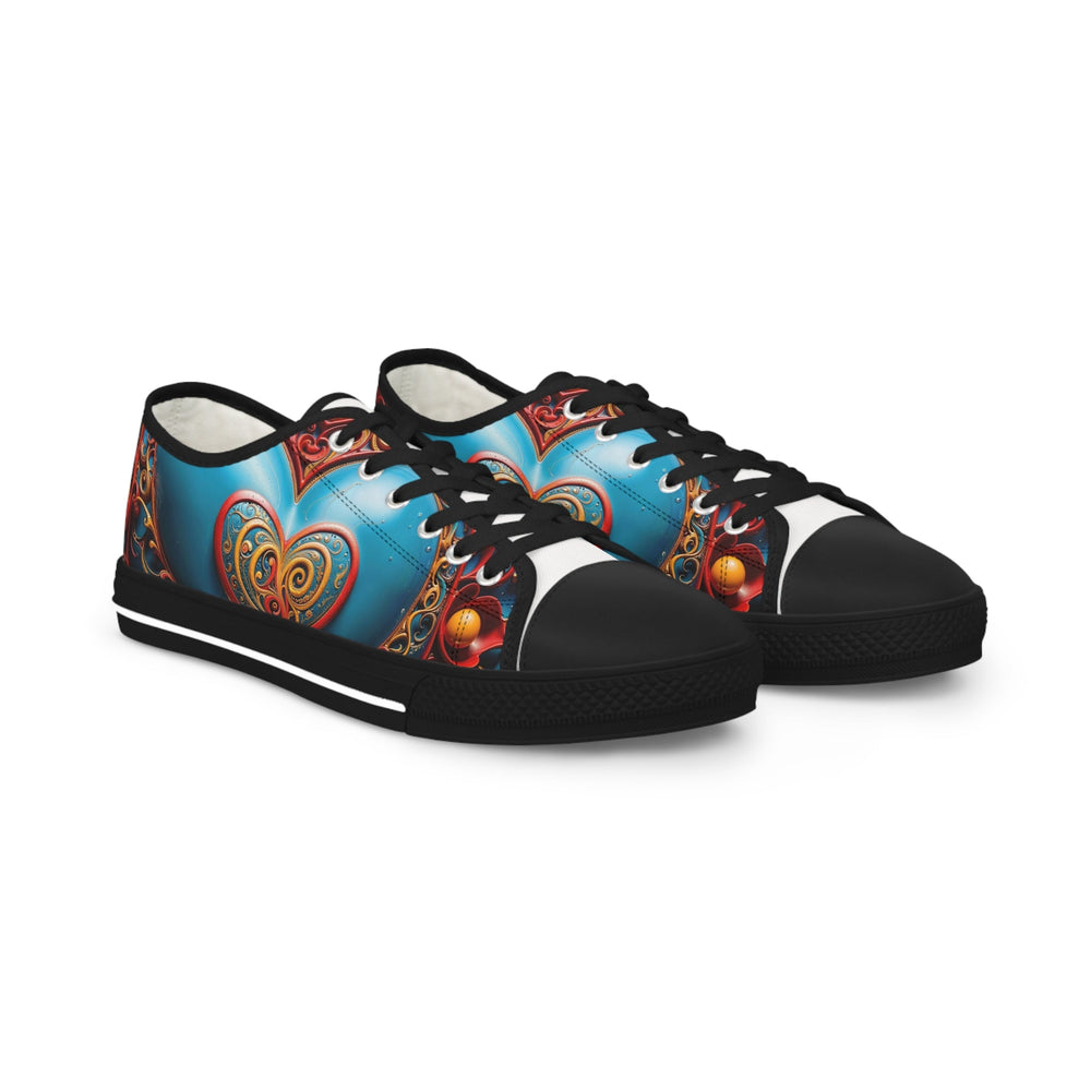 Ornate Heart Mandala - Men's Lowtop Sneakers - Shoes - g(0D·IO) - US 5 - Black sole -