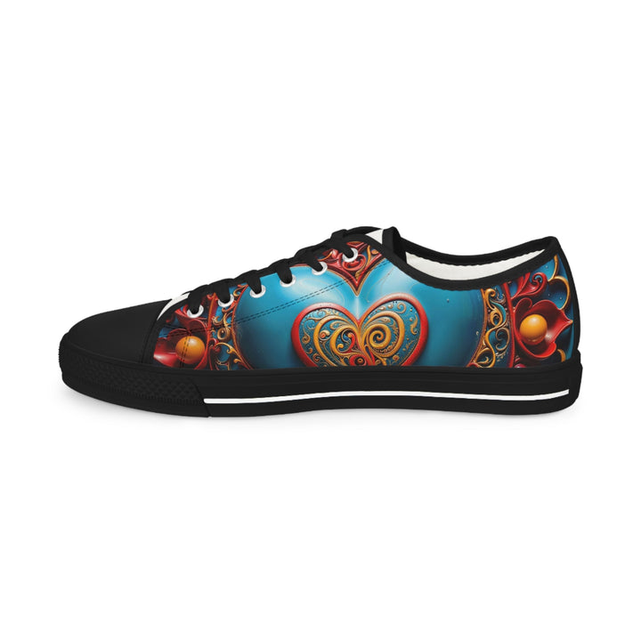 Ornate Heart Mandala - Men's Lowtop Sneakers - Shoes - g(0D·IO) - US 5 - Black sole -