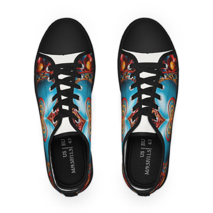 Ornate Heart Mandala - Men's Lowtop Sneakers - Shoes - g(0D·IO) - US 5 - Black sole -