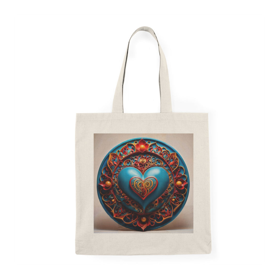 Ornate Heart Mandala - Natural Tote Bag - Bags - g(0D·IO) - 15" x 16" - Natural -