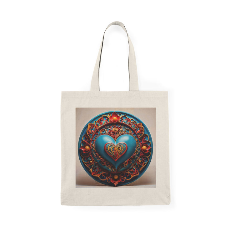 Ornate Heart Mandala - Natural Tote Bag - Bags - g(0D·IO) - 15" x 16" - Natural -