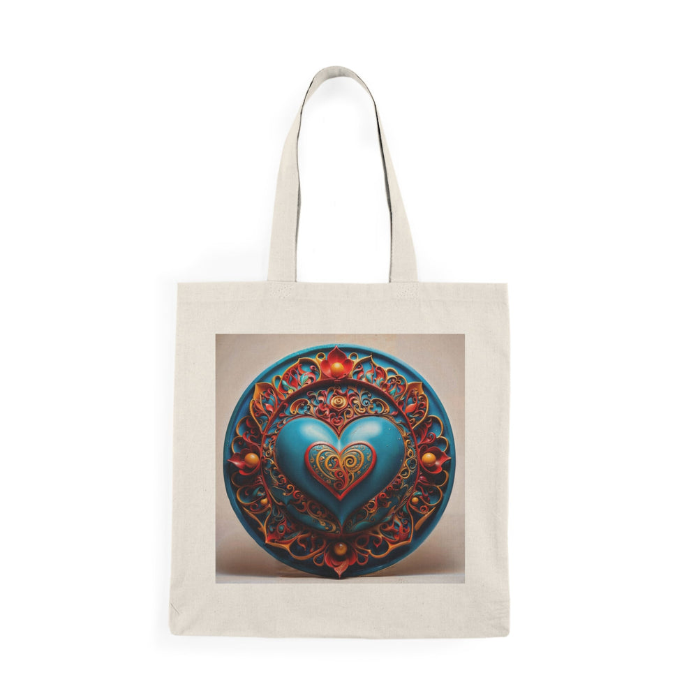 Ornate Heart Mandala - Natural Tote Bag - Bags - g(0D·IO) - 15" x 16" - Natural -