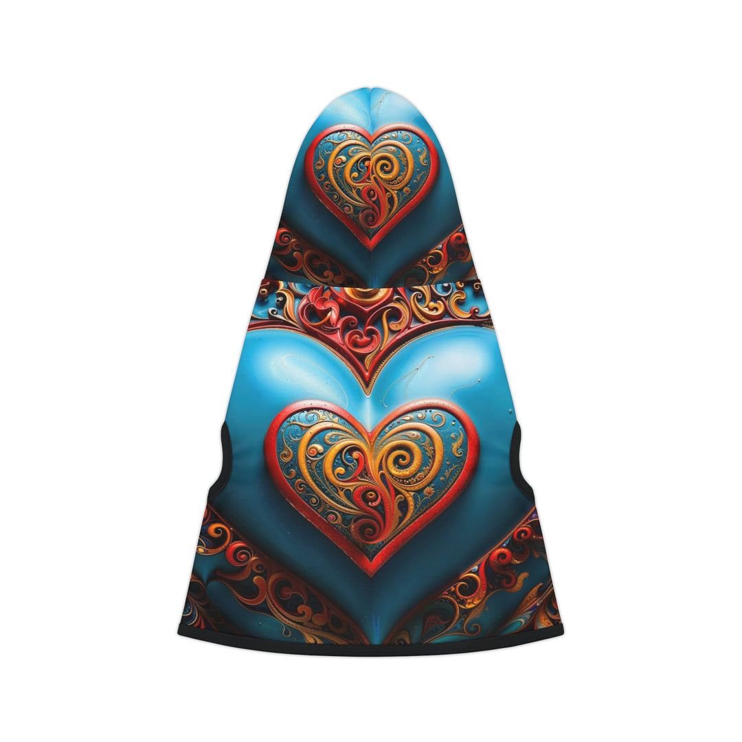 Ornate Heart Mandala - Pet Hoodie - Pets - g(0D·IO) - XXS - Black Rib -