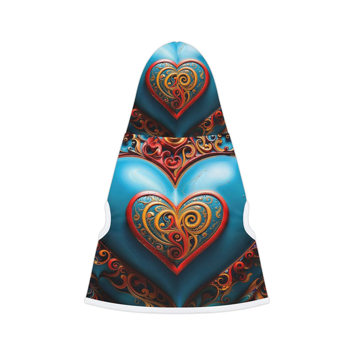 Ornate Heart Mandala - Pet Hoodie - Pets - g(0D·IO) - XXS - Black Rib -