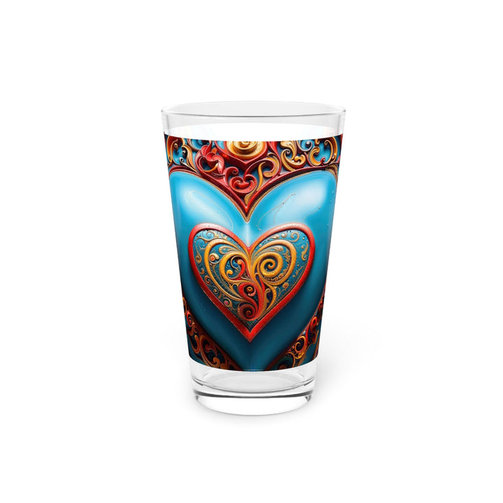 Ornate Heart Mandala - Pint Glass - Mug - g(0D·IO) - 16oz - -