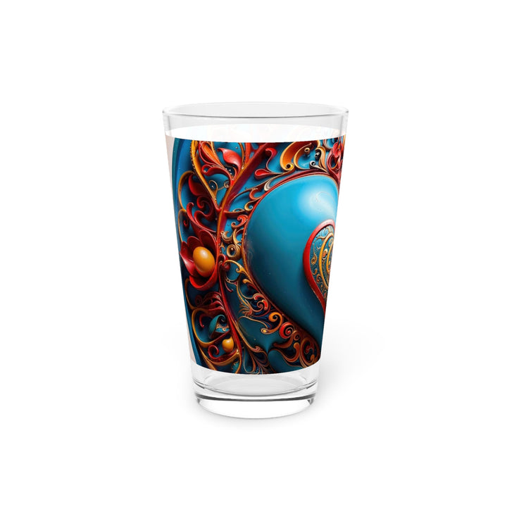 Ornate Heart Mandala - Pint Glass - Mug - g(0D·IO) - 16oz - -