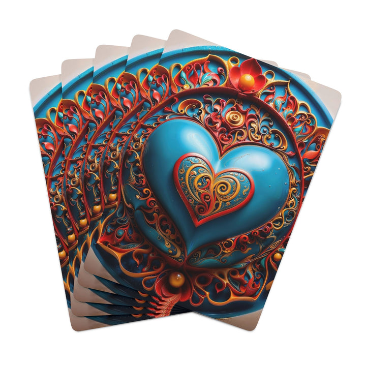 Ornate Heart Mandala - Poker Cards - Paper products - g(0D·IO) - 2.47" x 3.47" - White - Semi Glossy