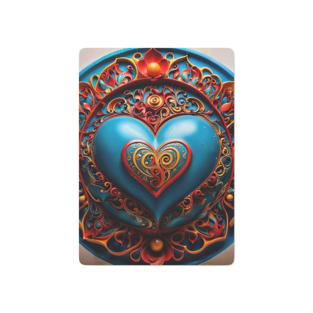 Ornate Heart Mandala - Poker Cards - Paper products - g(0D·IO) - 2.47" x 3.47" - White - Semi Glossy