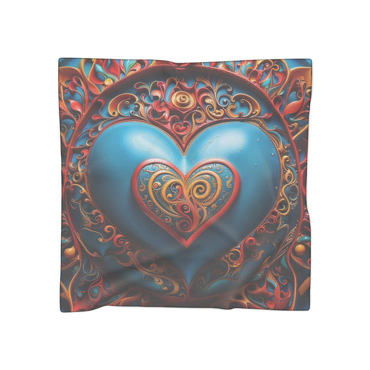 Ornate Heart Mandala - Poly Scarf - Accessories - g(0D·IO) - Poly voile - 50" × 50" -