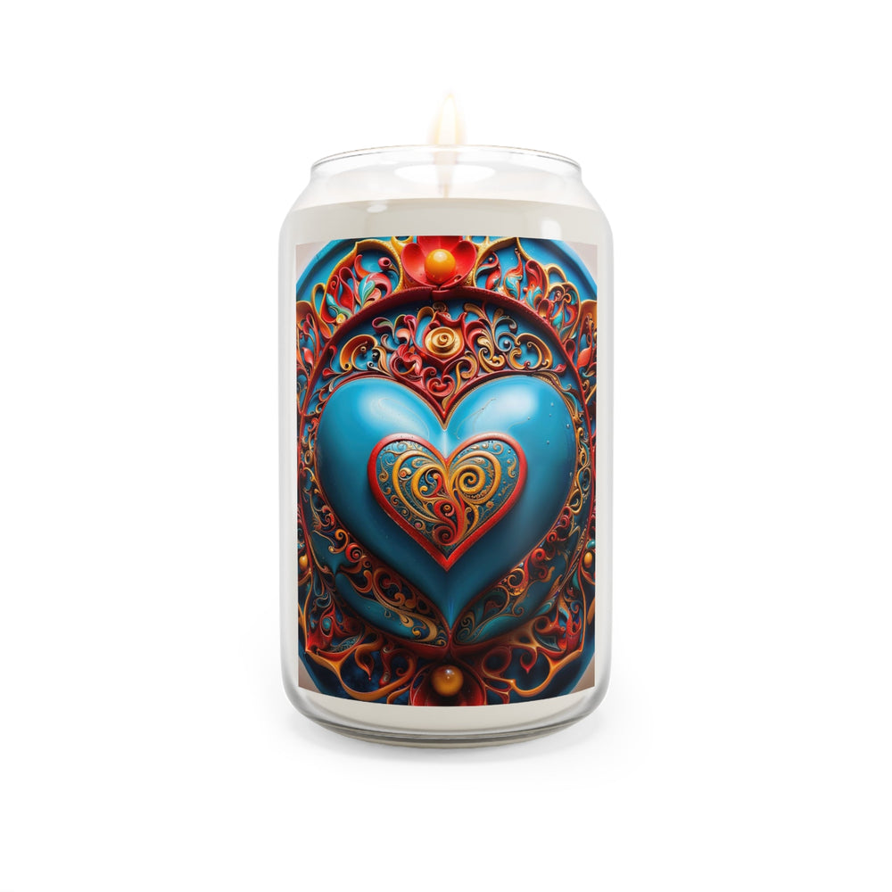 Ornate Heart Mandala - Scented Candle - Home Decor - g(0D·IO) - Sea Breeze - 13.75oz -