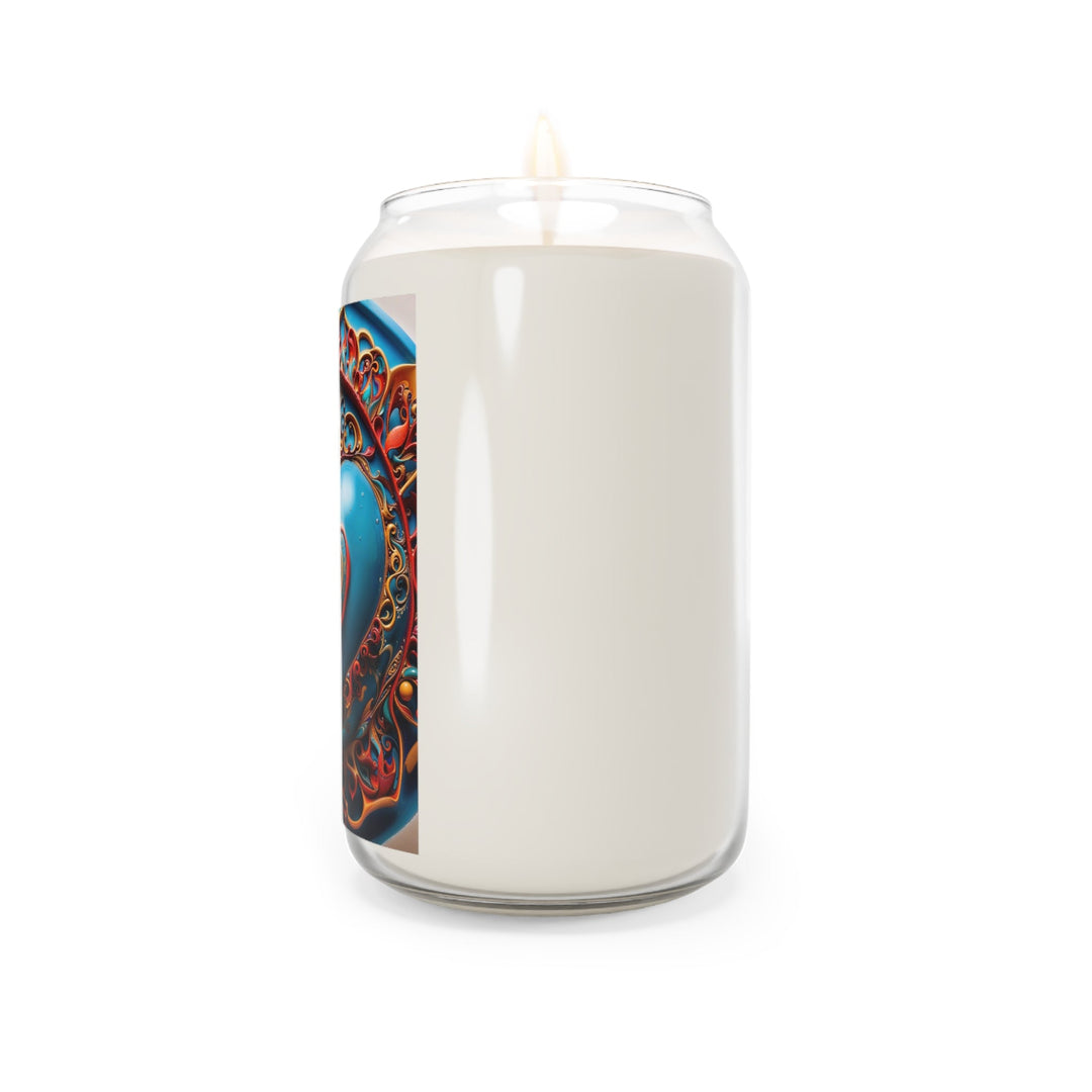 Ornate Heart Mandala - Scented Candle - Home Decor - g(0D·IO) - Vanilla Bean - 13.75oz -