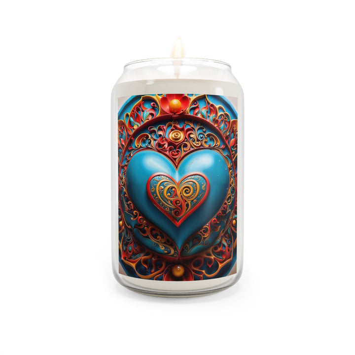 Ornate Heart Mandala - Scented Candle - Home Decor - g(0D·IO) - Comfort Spice - 13.75oz -