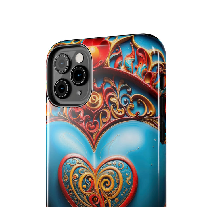 Ornate Heart Mandala - Tough Phone Case - Phone Case - g(0D·IO) - iPhone 13 Mini - -