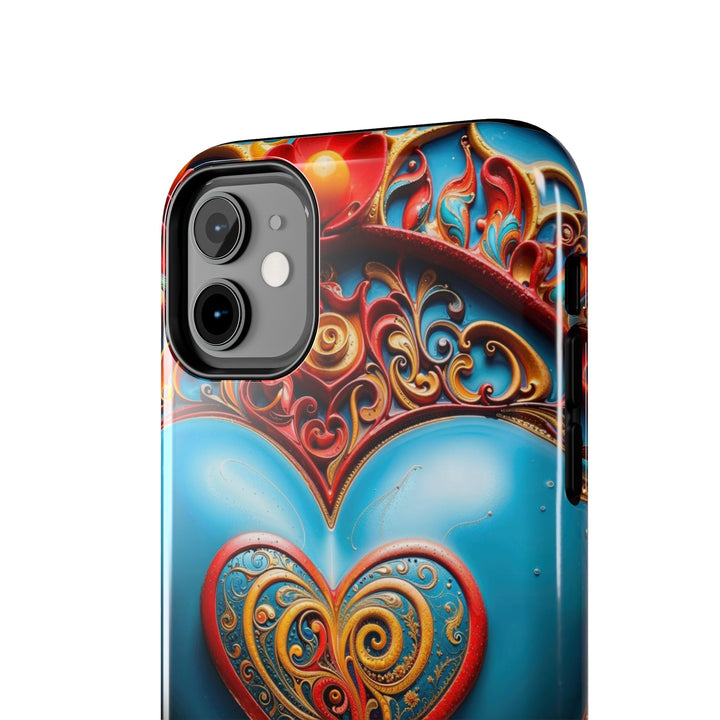 Ornate Heart Mandala - Tough Phone Case - Phone Case - g(0D·IO) - iPhone 13 Mini - -