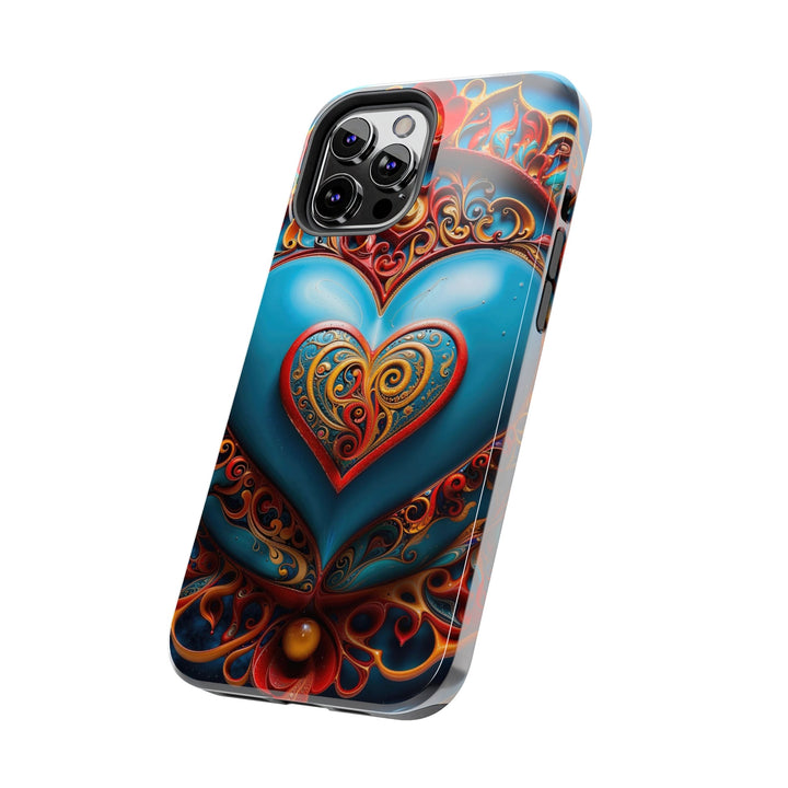 Ornate Heart Mandala - Tough Phone Case - Phone Case - g(0D·IO) - iPhone 13 Mini - -