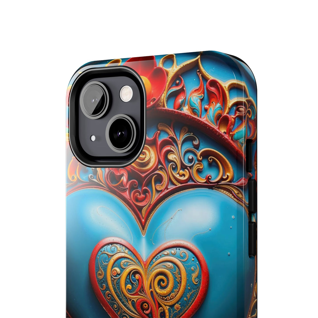 Ornate Heart Mandala - Tough Phone Case - Phone Case - g(0D·IO) - iPhone 13 Mini - -