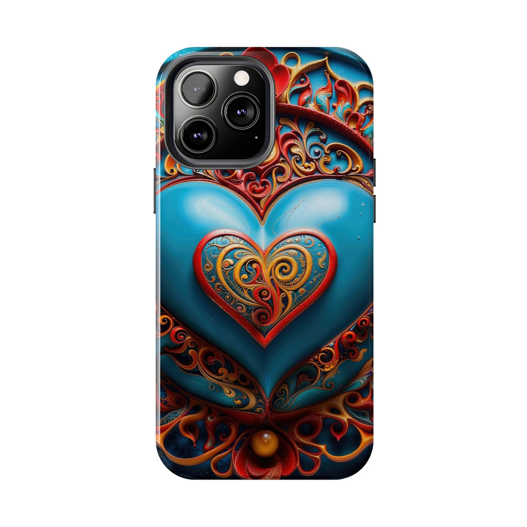 Ornate Heart Mandala - Tough Phone Case - Phone Case - g(0D·IO) - iPhone 13 Mini - -