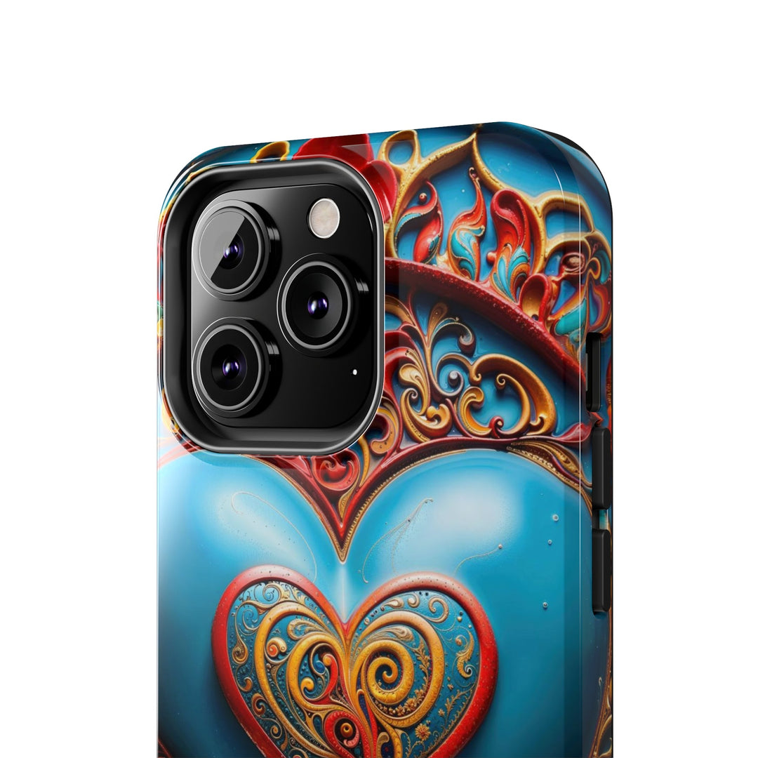 Ornate Heart Mandala - Tough Phone Case - Phone Case - g(0D·IO) - iPhone 13 Mini - -