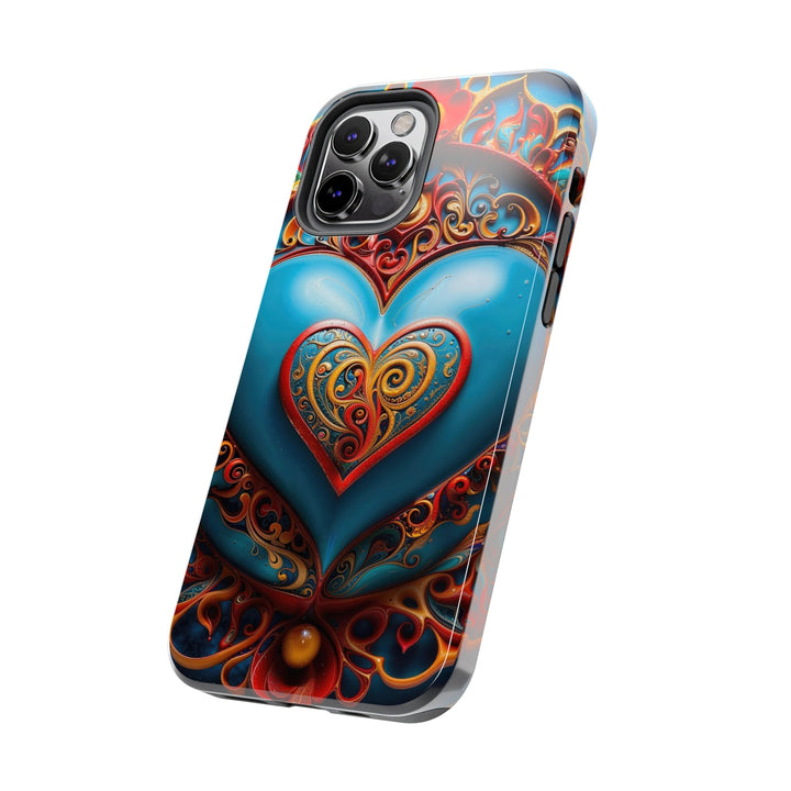 Ornate Heart Mandala - Tough Phone Case - Phone Case - g(0D·IO) - iPhone 13 Mini - -