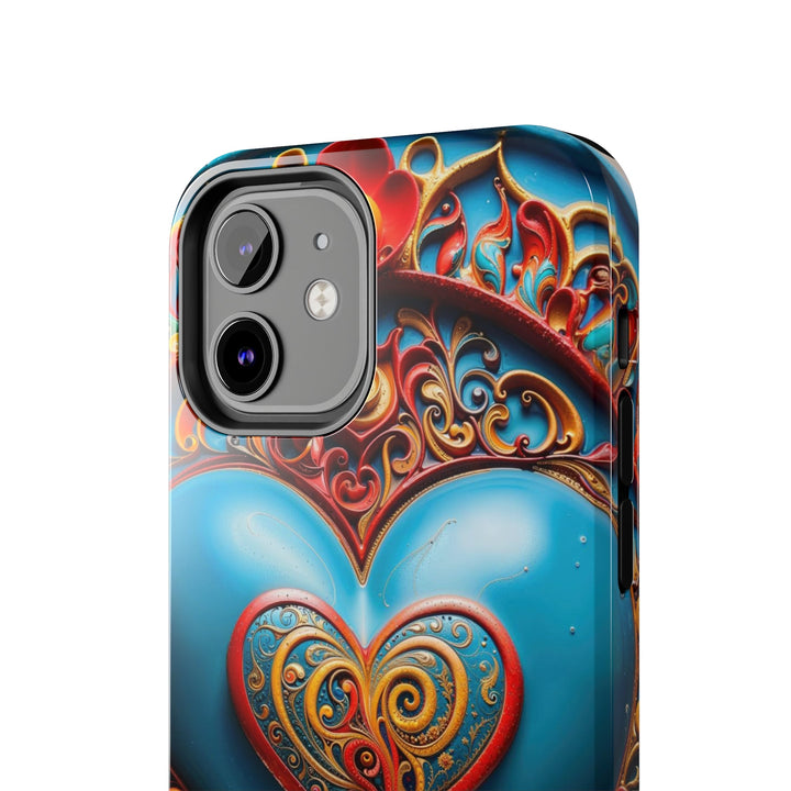 Ornate Heart Mandala - Tough Phone Case - Phone Case - g(0D·IO) - iPhone 13 Mini - -