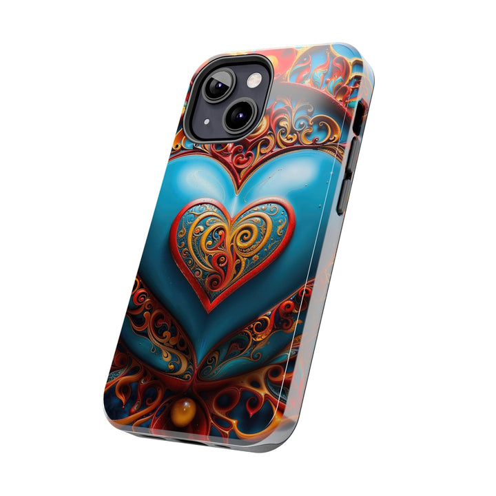 Ornate Heart Mandala - Tough Phone Case - Phone Case - g(0D·IO) - iPhone 13 Mini - -