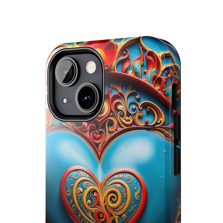 Ornate Heart Mandala - Tough Phone Case - Phone Case - g(0D·IO) - iPhone 13 Mini - -