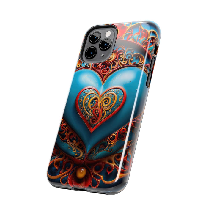 Ornate Heart Mandala - Tough Phone Case - Phone Case - g(0D·IO) - iPhone 13 Mini - -