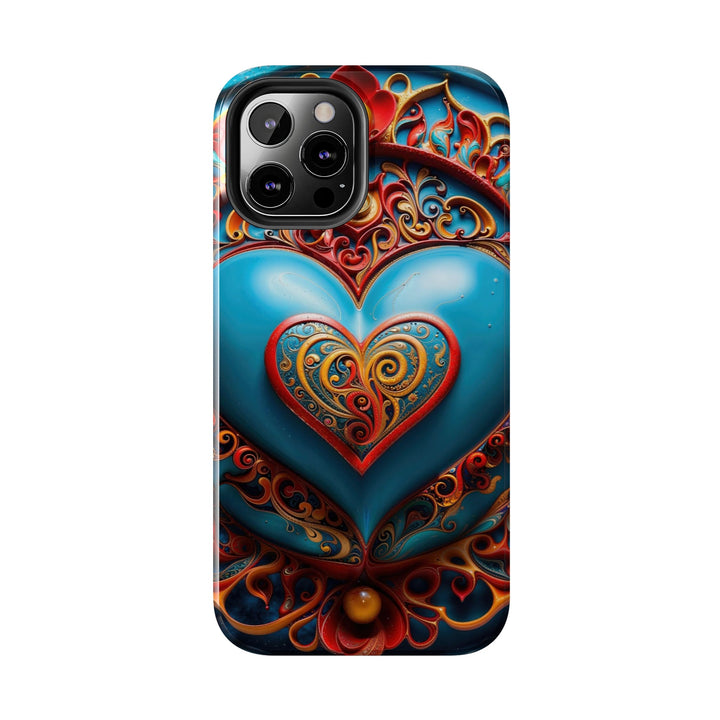 Ornate Heart Mandala - Tough Phone Case - Phone Case - g(0D·IO) - iPhone 13 Mini - -