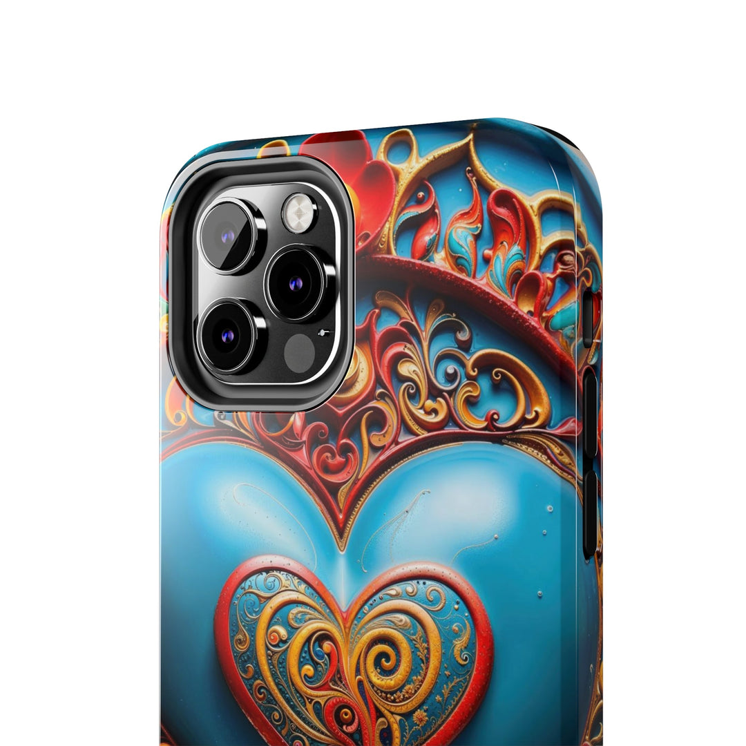 Ornate Heart Mandala - Tough Phone Case - Phone Case - g(0D·IO) - iPhone 13 Mini - -