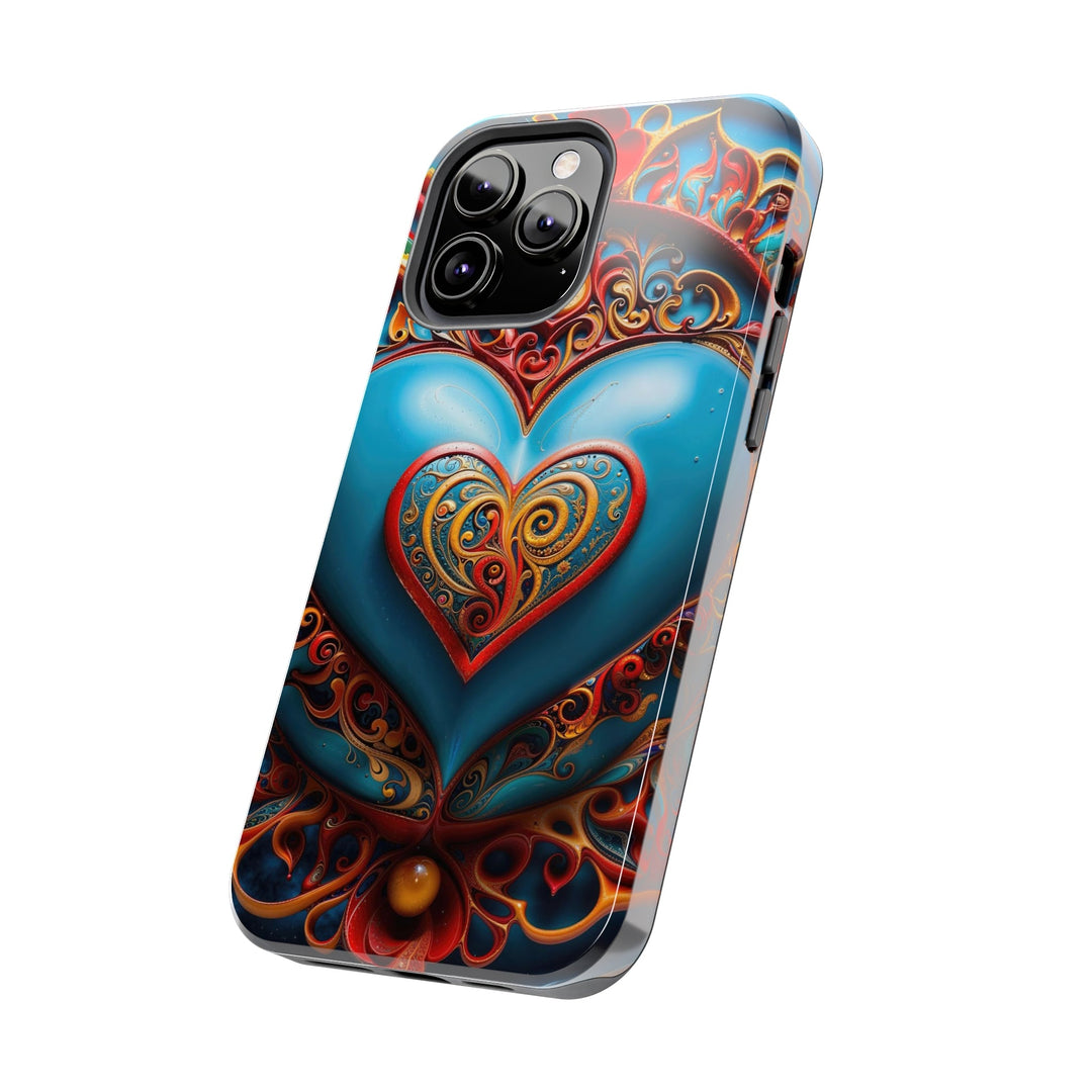 Ornate Heart Mandala - Tough Phone Case - Phone Case - g(0D·IO) - iPhone 13 Mini - -