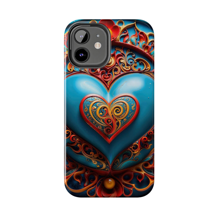 Ornate Heart Mandala - Tough Phone Case - Phone Case - g(0D·IO) - iPhone 13 Mini - -