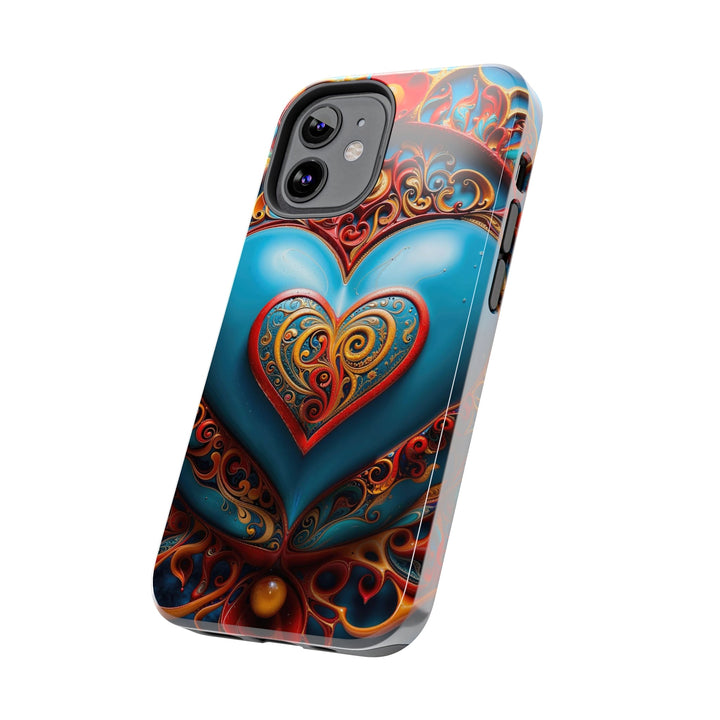 Ornate Heart Mandala - Tough Phone Case - Phone Case - g(0D·IO) - iPhone 13 Mini - -