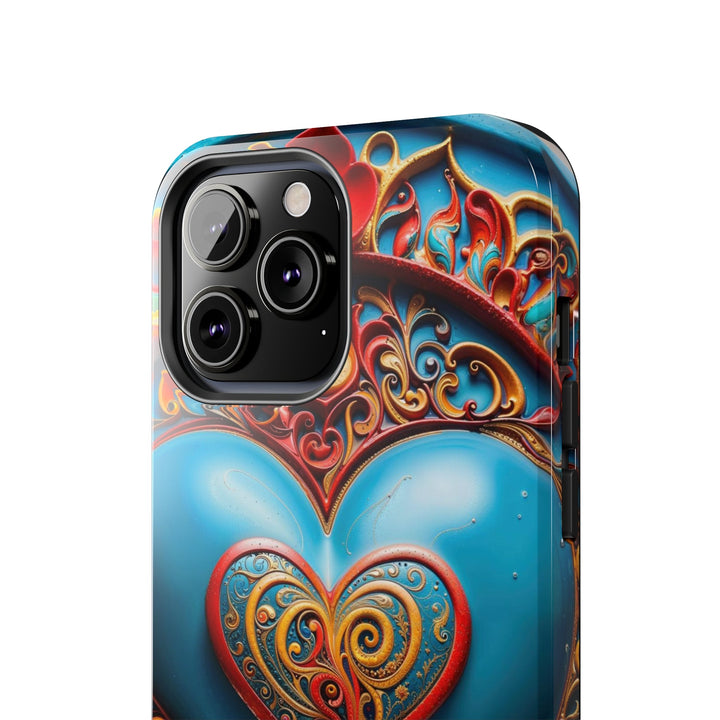 Ornate Heart Mandala - Tough Phone Case - Phone Case - g(0D·IO) - iPhone 13 Mini - -