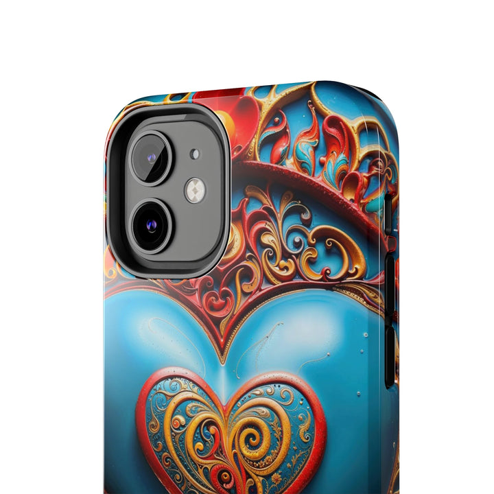 Ornate Heart Mandala - Tough Phone Case - Phone Case - g(0D·IO) - iPhone 13 Mini - -