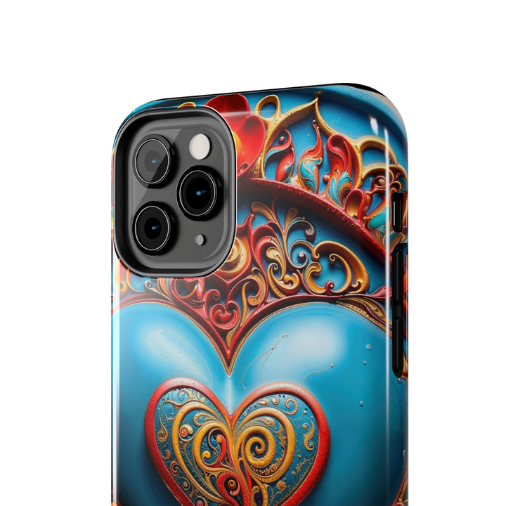 Ornate Heart Mandala - Tough Phone Case - Phone Case - g(0D·IO) - iPhone 13 Mini - -