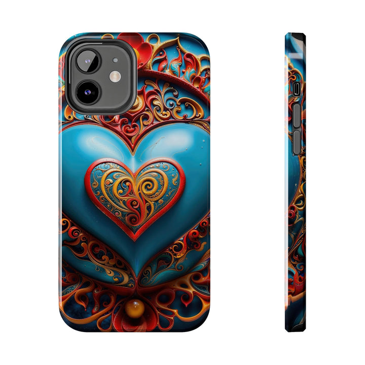 Ornate Heart Mandala - Tough Phone Case - Phone Case - g(0D·IO) - iPhone 12 - -