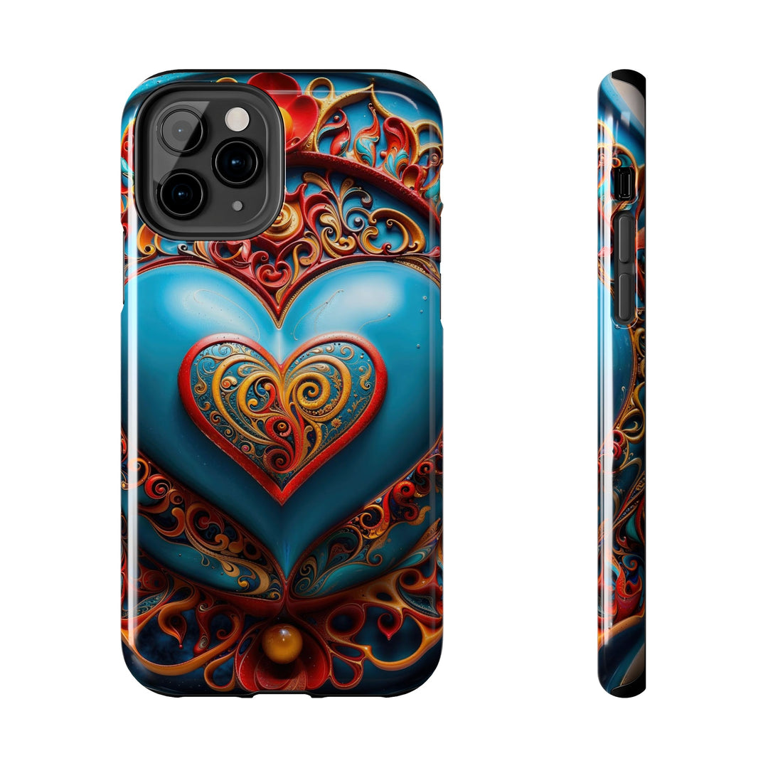 Ornate Heart Mandala - Tough Phone Case - Phone Case - g(0D·IO) - iPhone 11 Pro - -