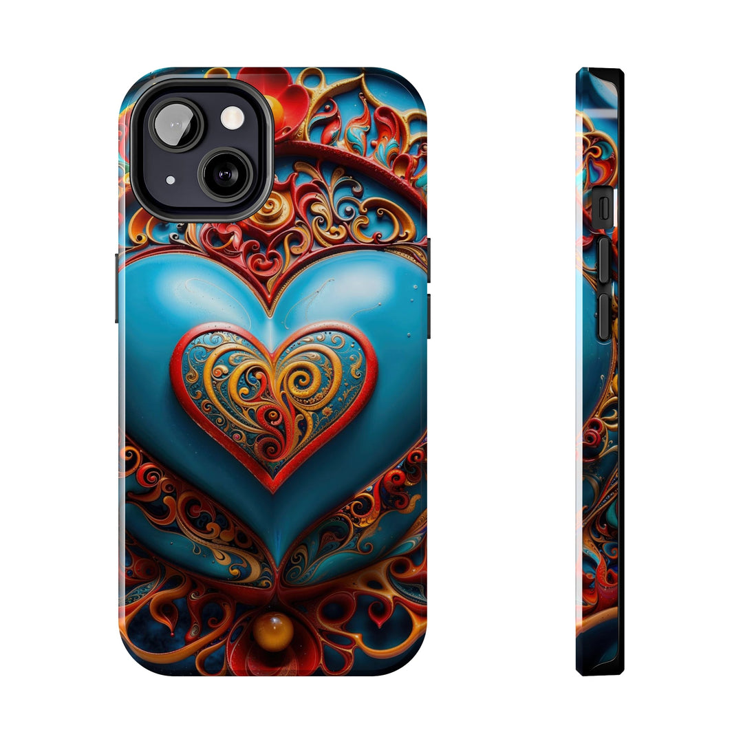 Ornate Heart Mandala - Tough Phone Case - Phone Case - g(0D·IO) - iPhone 13 - -