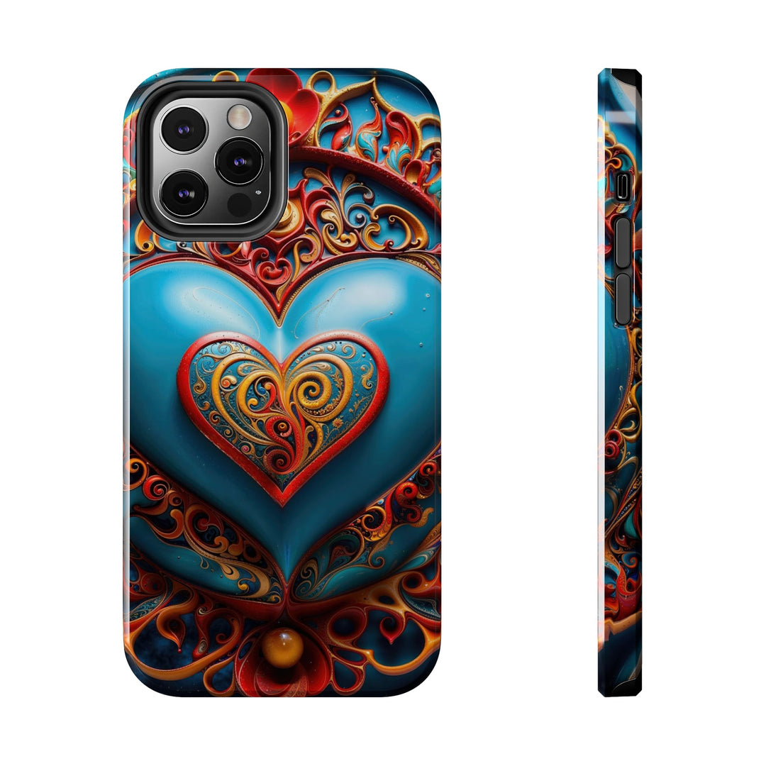 Ornate Heart Mandala - Tough Phone Case - Phone Case - g(0D·IO) - iPhone 12 Pro - -