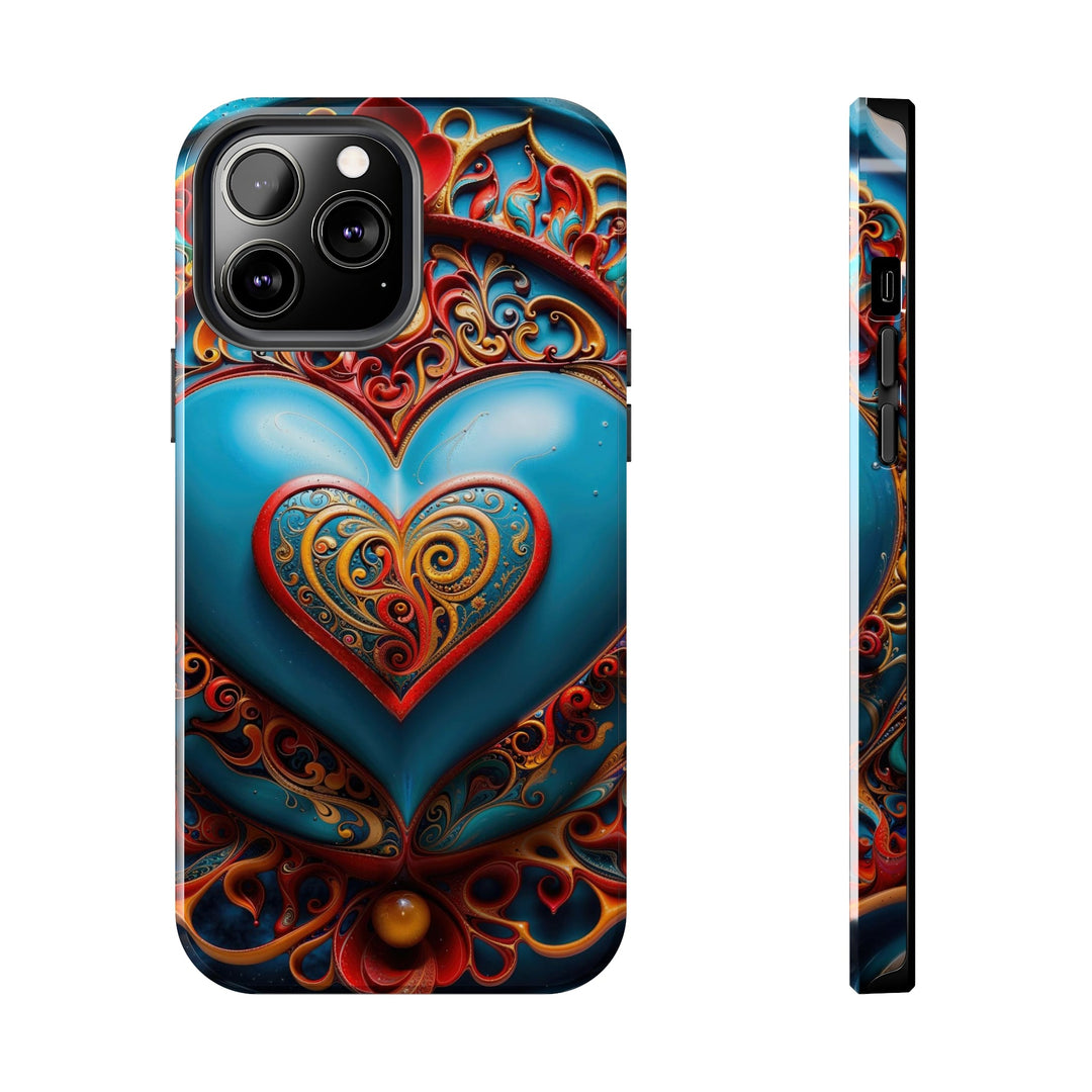 Ornate Heart Mandala - Tough Phone Case - Phone Case - g(0D·IO) - iPhone 13 Pro Max - -