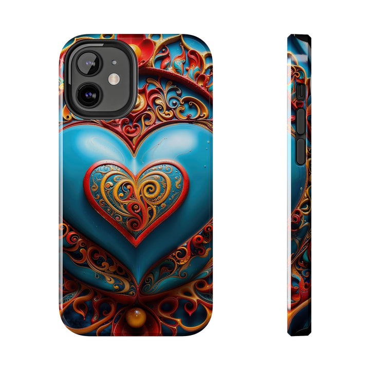 Ornate Heart Mandala - Tough Phone Case - Phone Case - g(0D·IO) - iPhone 12 Mini - -