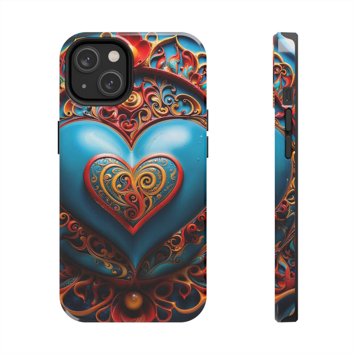 Ornate Heart Mandala - Tough Phone Case - Phone Case - g(0D·IO) - iPhone 14 - -