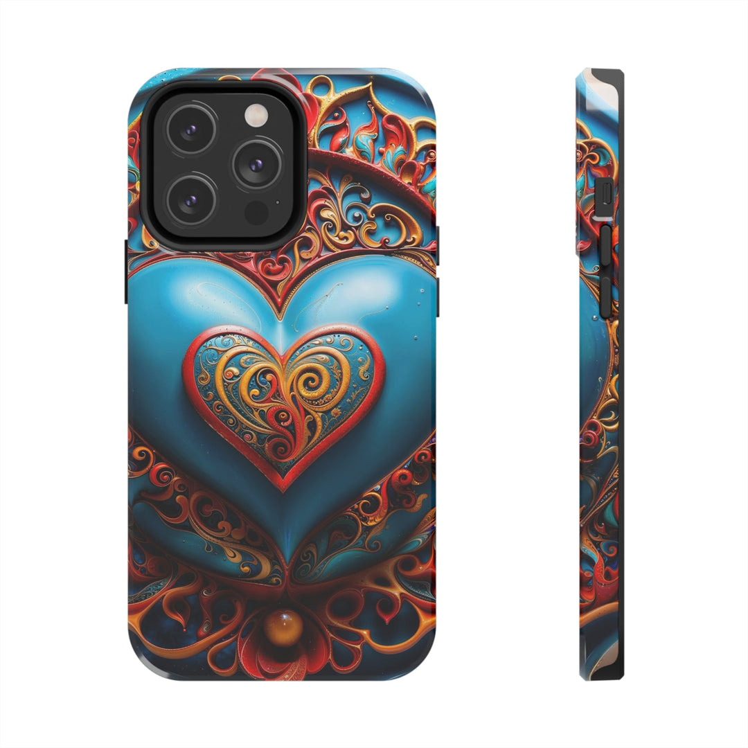 Ornate Heart Mandala - Tough Phone Case - Phone Case - g(0D·IO) - iPhone 14 Pro Max - -