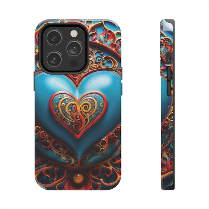 Ornate Heart Mandala - Tough Phone Case - Phone Case - g(0D·IO) - iPhone 14 Pro - -