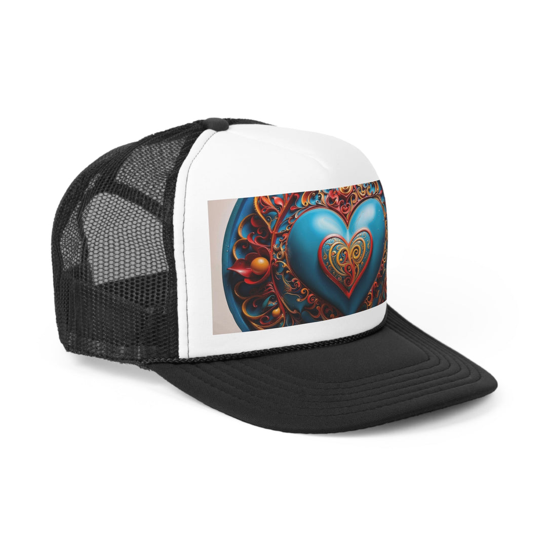 Ornate Heart Mandala - Trucker Hat - Hats - g(0D·IO) - Pink - One size -