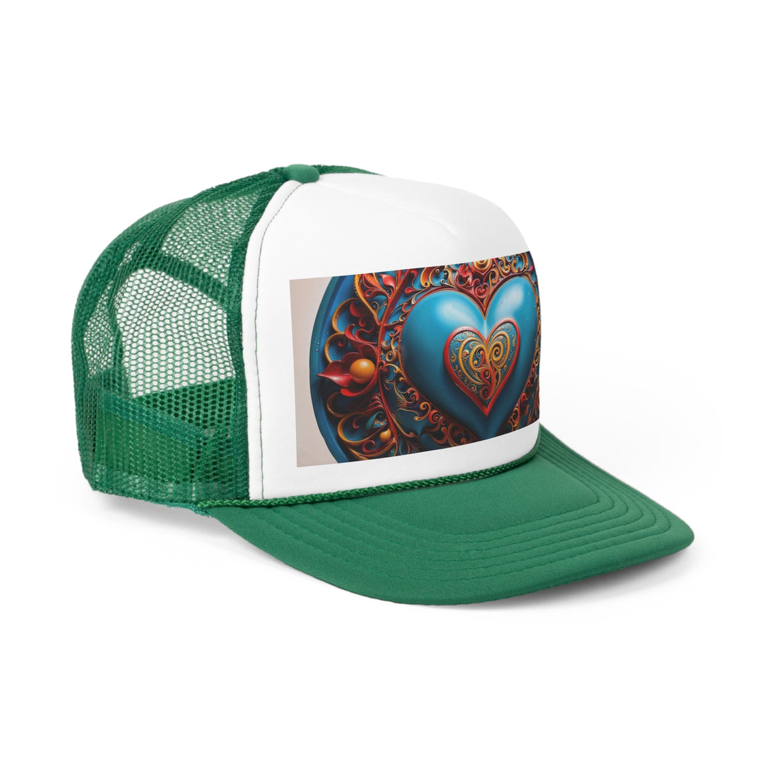 Ornate Heart Mandala - Trucker Hat - Hats - g(0D·IO) - Pink - One size -