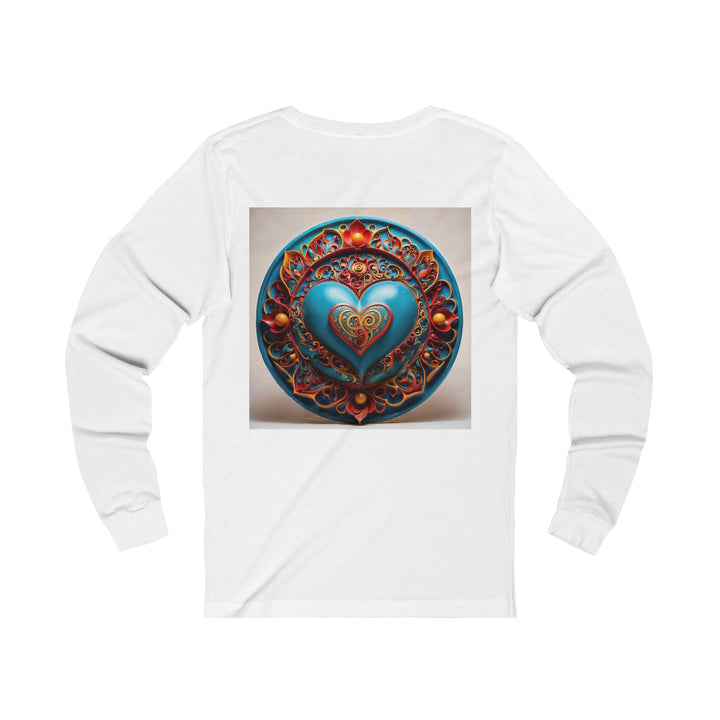 Ornate Heart Mandala - Unisex Jersey Long Sleeve Tee - Long-sleeve - g(0D·IO) - S - Heather Forest -