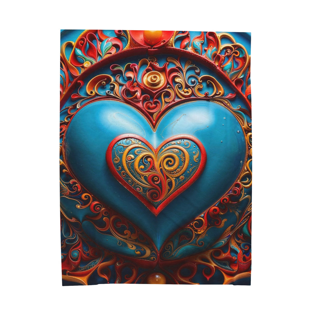 Ornate Heart Mandala - Velveteen Plush Blanket - All Over Prints - g(0D·IO) - 60" × 80" - -