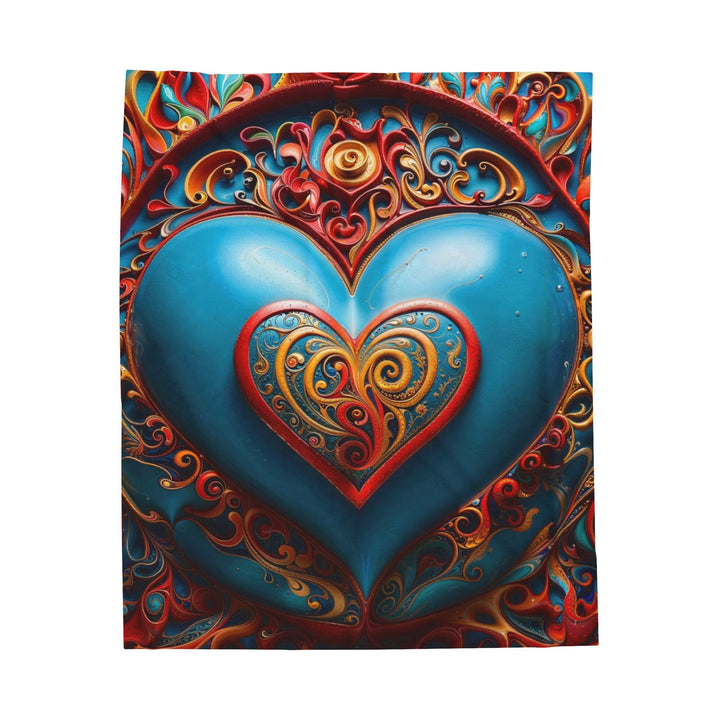 Ornate Heart Mandala - Velveteen Plush Blanket - All Over Prints - g(0D·IO) - 50" × 60" - -